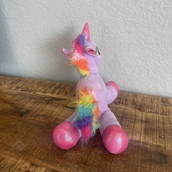Amos Sweets Unicorn Plush Purple Pink Rainbow 9" Long Stuffed Animal Glittery - Picture 4 of 9